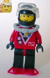 LEGO div019 Divers - Red Diver 2, Black Legs with Red Hips, Black Helmet, Red Flippers